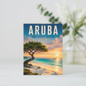 🌴 Aruba Caribische Strandreis ☀️ Briefkaart (Staand voorkant)
