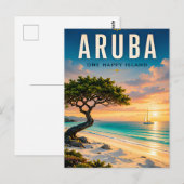 🌴 Aruba Caribische Strandreis ☀️ Briefkaart (Voorkant / Achterkant)