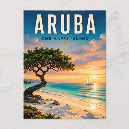 🌴 Aruba Caribische Strandreis ☀️ Briefkaart (Voorkant)