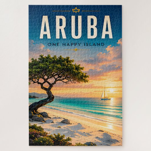 🌴 Aruba Caribische Strandreis ☀️ Legpuzzel (Verticaal)