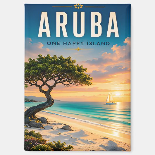 🌴 Aruba Caribische Strandreis ☀️ Magneet (Voorkant)