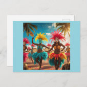 Aruba carnaval kleuren vliegen feestdagenkaart (Voorkant / Achterkant)