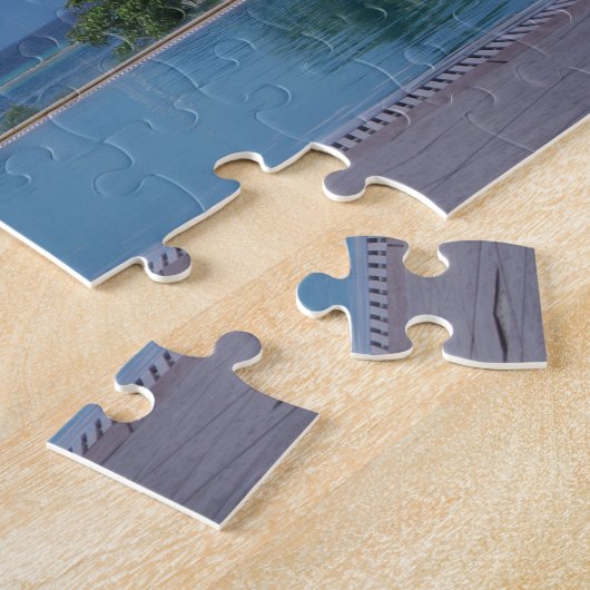 Aruba Cruise Schilderachtig Palmtree Briefkaart Legpuzzel (Zijkant)