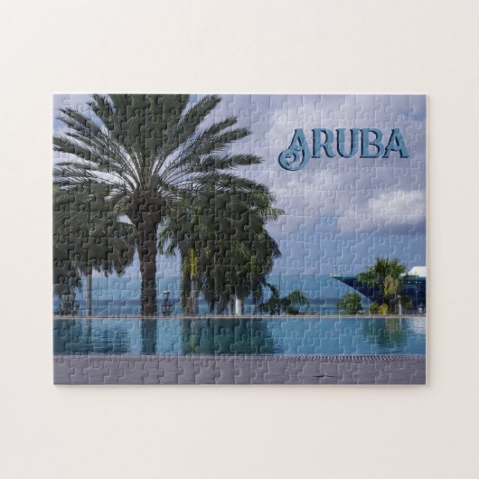 Aruba Cruise Schilderachtig Palmtree Briefkaart Legpuzzel (Horizontaal)
