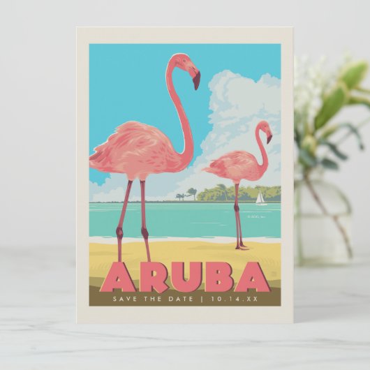Aruba | Datum opslaan Save The Date (Staand voorkant)