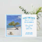 Aruba Destination Wedding Blue Divi Tree Save Save The Date (Staand voorkant)