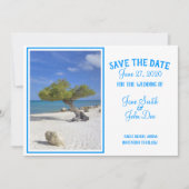 Aruba Destination Wedding Blue Divi Tree Save The Date (Voorkant)