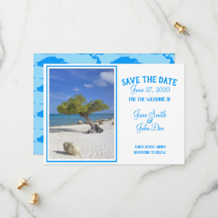 Aruba Destination Wedding Blue Divi Tree Save  The Date
