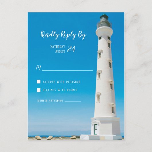 Aruba Destination Wedding RSVP Briefkaart (Voorkant)