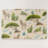 Aruba divi boom, ezel, leguaan, cactus legpuzzel (Horizontaal)