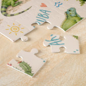 Aruba divi boom, ezel, leguaan, cactus legpuzzel (Zijkant)