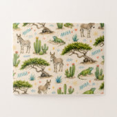 Aruba divi boom, ezel, leguaan, cactus legpuzzel (Horizontaal)