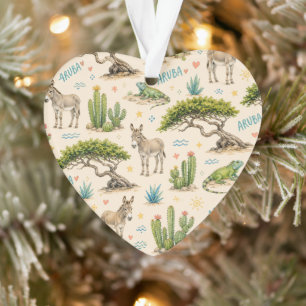 Aruba divi boom, ezel, leguaan, cactus ornament