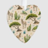 Aruba divi boom, ezel, leguaan, cactus ornament (voorkant)