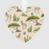 Aruba divi boom, ezel, leguaan, cactus ornament (achterkant)