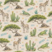 Aruba divi boom, ezel, leguaan, cactus sticker (Voorkant)