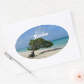 Aruba Divi Divi Tree Ovale Sticker (Envelop)