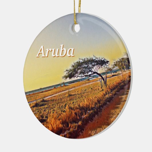 Aruba Divi Divi Trees Keramisch Ornament (Links)