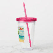 Aruba Divi Tree Eagle Beach aquarel Acryl Drinkbeker (Links)