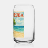 Aruba Divi Tree Eagle Beach aquarel Blikvorm Glas (Rechts)