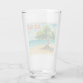 Aruba Divi Tree Eagle Beach aquarel Glas (Achterkant)