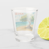 Aruba Divi Tree Eagle Beach aquarel Shot Glas (Achterkant)