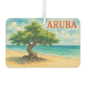 Aruba Divi Tree Eagle Beach watercolor Luchtverfrisser (Achterkant)