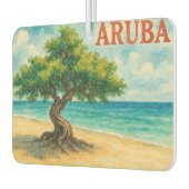 Aruba Divi Tree Eagle Beach watercolor Luchtverfrisser (Links)