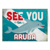 Aruba Dolphin - Retro Vintage Travel (Voorkant Horizontaal)