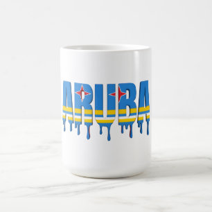 Aruba  Drip   Caribisch Vlagontwerp   Fan  Koffiemok