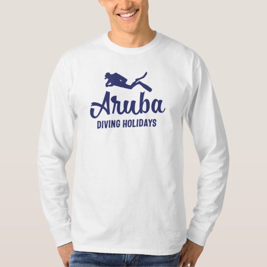 Aruba-duikende Feestdagen Scuba-duiker T-shirt (Voorkant)