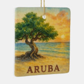 Aruba Eagle Beach Divi Tree Gouden Uur Keramisch Ornament (Rechts)