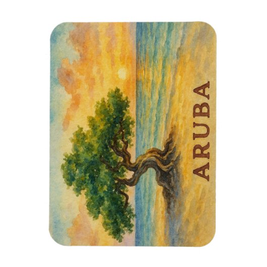 Aruba Eagle Beach Divi Tree Gouden Uur Magneet (Verticaal)