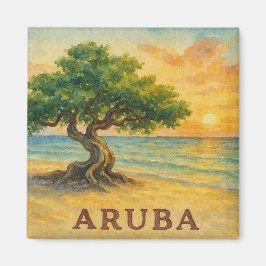 Aruba Eagle Beach Divi Tree Gouden Uur Magneet