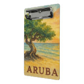 Aruba Eagle Beach Divi Tree Gouden Uur Mini Klembord (Angled2)