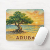 Aruba Eagle Beach Divi Tree Gouden Uur Muismat (Met muis)
