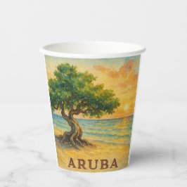 Aruba Eagle Beach Divi Tree Gouden Uur Papieren Bekers