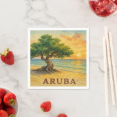 Aruba Eagle Beach Divi Tree Gouden Uur Servet (Insitu)