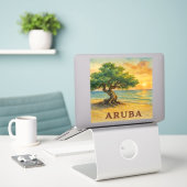 Aruba Eagle Beach Divi Tree Gouden Uur Sticker (Laptop op bureau)