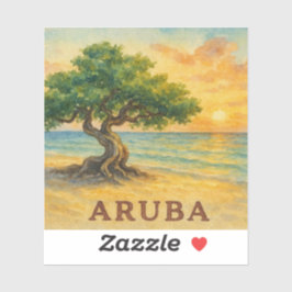 Aruba Eagle Beach Divi Tree Gouden Uur Sticker
