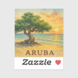 Aruba Eagle Beach Divi Tree Gouden Uur Sticker