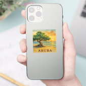 Aruba Eagle Beach Divi Tree Gouden Uur Sticker (Telefoon)