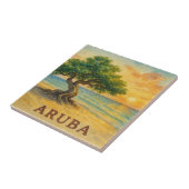 Aruba Eagle Beach Divi Tree Gouden Uur Tegeltje (Zijkant)