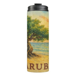 Aruba Eagle Beach Divi Tree Gouden Uur Thermosbeker