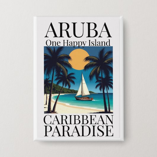 Aruba: één gelukkig eiland button (Voorkant)