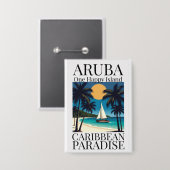Aruba: één gelukkig eiland button (Voorkant / Achterkant)