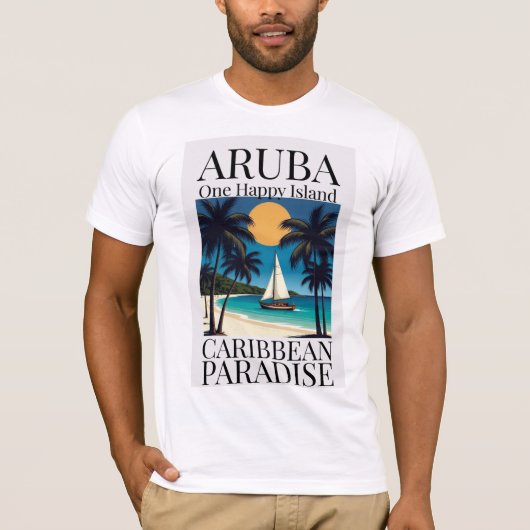 Aruba: één gelukkig eiland t-shirt (Voorkant)