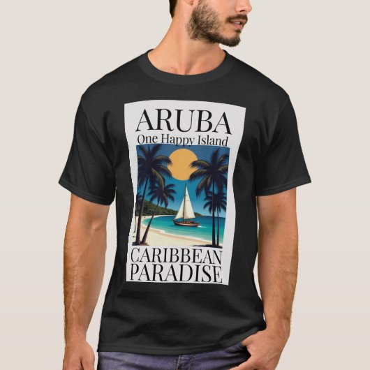 Aruba, Eén Gelukkig Eiland T-shirt (Voorkant)