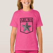 Aruba Eiland Ontwerp - Meisjes Basic T-Shirt (Voorkant)