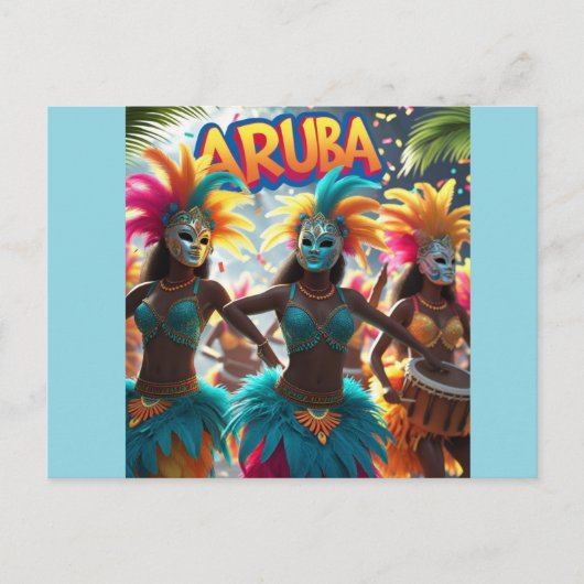 Aruba eiland verslaat stijgende feestdagenkaart (Voorkant)